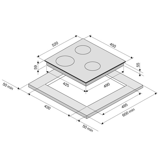 Варочная панель Krona FORTE 45 BL Варочная панель Krona FORTE 45 BL