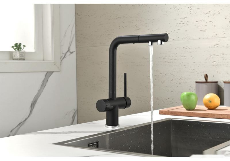 Смеситель Paulmark Serpentine Se213222-418 (черный/черный металлик)