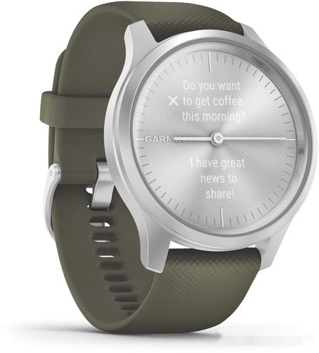 Гибридные умные часы Garmin Vivomove Style (серебристый/зеленый)