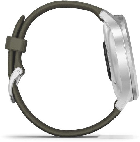 Гибридные умные часы Garmin Vivomove Style (серебристый/зеленый)