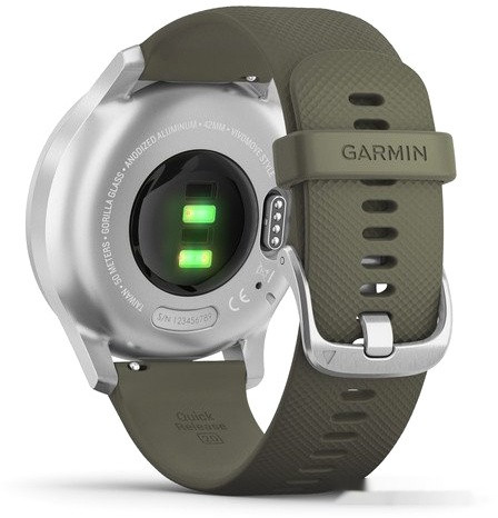 Гибридные умные часы Garmin Vivomove Style (серебристый/зеленый)