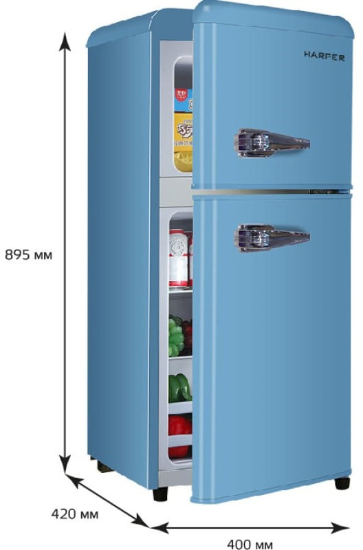 Холодильник с верхней морозильной камерой HARPER HRF-T120M (голубой) Холодильник с верхней морозильной камерой HARPER HRF-T120M (голубой)