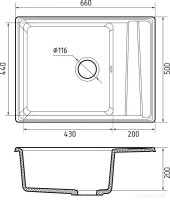 Кухонная мойка GranFest GF-LV-660L (кашемир)