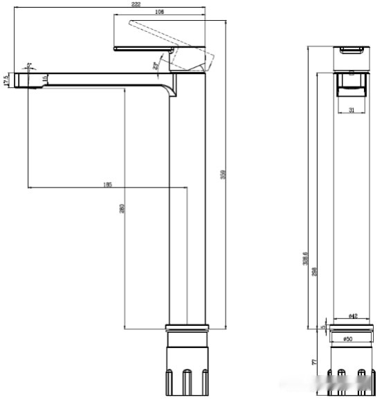 Смеситель Villeroy & Boch Architectura TVW103005000