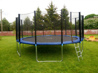 Батут Atlas Sport 374 см - 12ft PRO (усиленные опоры) BLUE