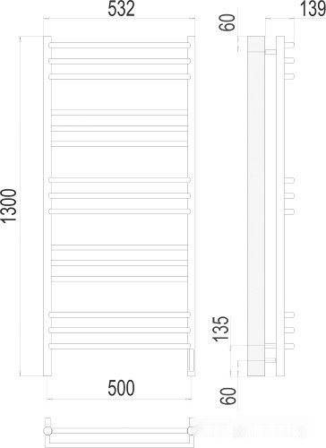 Полотенцесушитель Terminus Прато П15 500x1300 (хром) Полотенцесушитель Terminus Прато П15 500x1300 (хром)