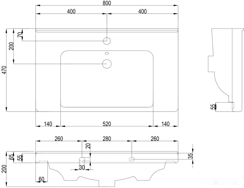 Умывальник dreja Гармония 80 Умывальник dreja Гармония 80