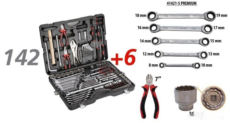 Универсальный набор инструментов ForceKraft FK-41421-5 Premium (148 предметов) Универсальный набор инструментов ForceKraft FK-41421-5 Premium (148 предметов)