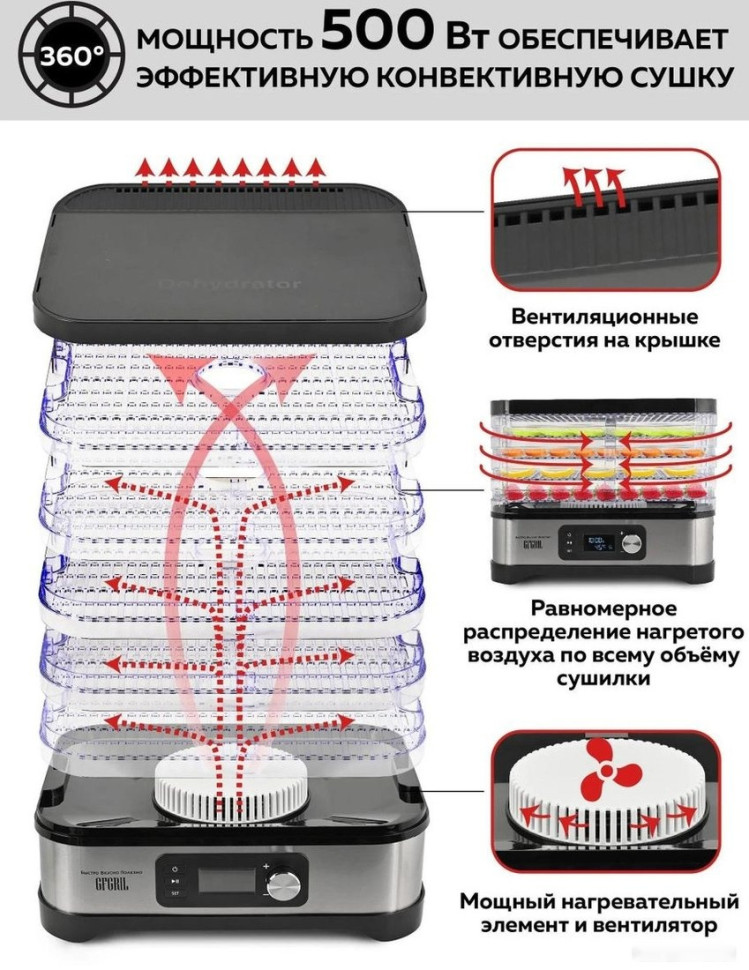 Сушилка для овощей и фруктов GFgril GFD-001