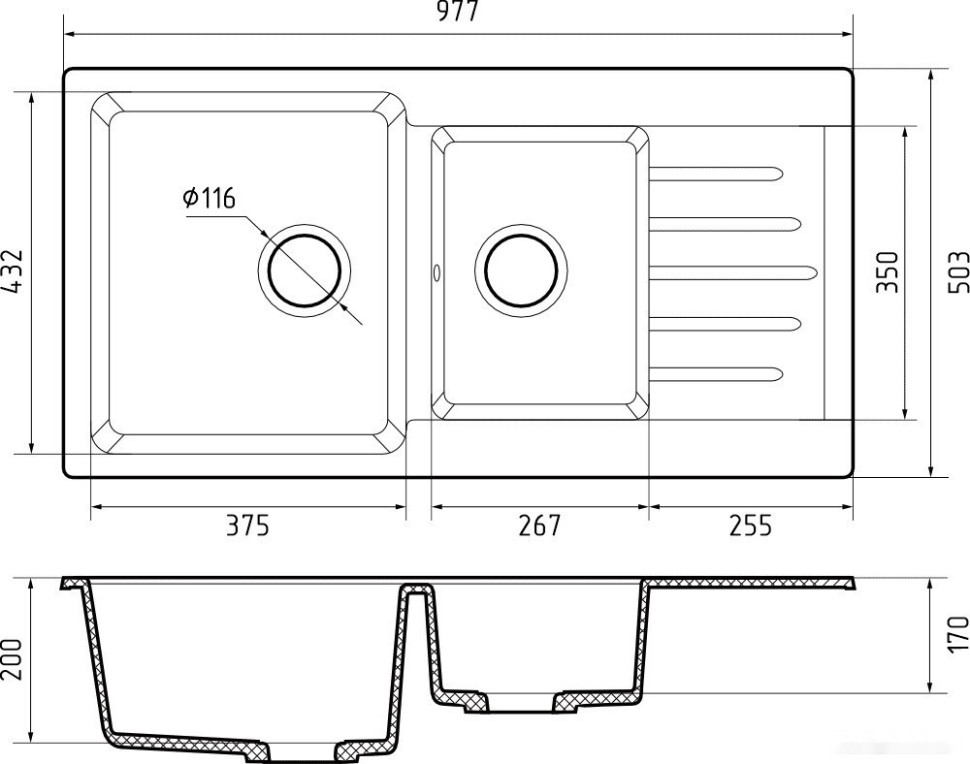 Кухонная мойка GranFest GF-P980KL (кашемир) Кухонная мойка GranFest GF-P980KL (кашемир)