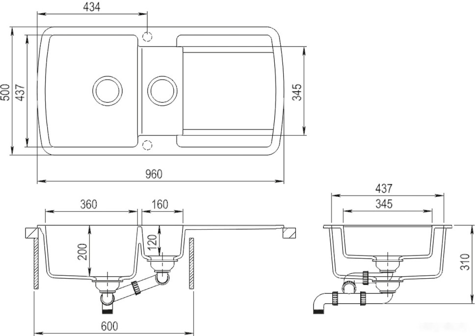 Кухонная мойка AquaSanita Lira SQL 151 710 AW alba Кухонная мойка AquaSanita Lira SQL 151 710 AW alba
