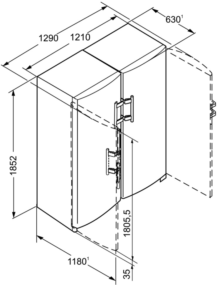Холодильник side by side Liebherr SBSesf 7212