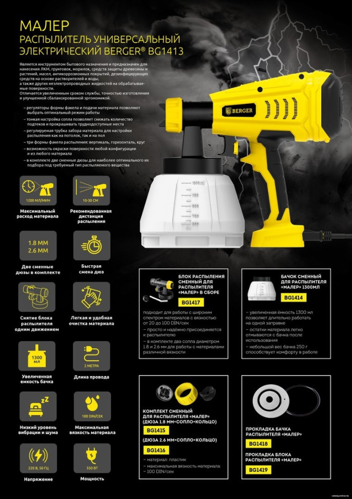 Краскораспылитель Berger BG1413