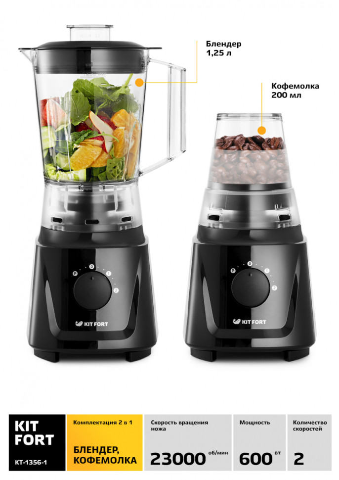 Блендер Kitfort KT-1356-1 (черный)