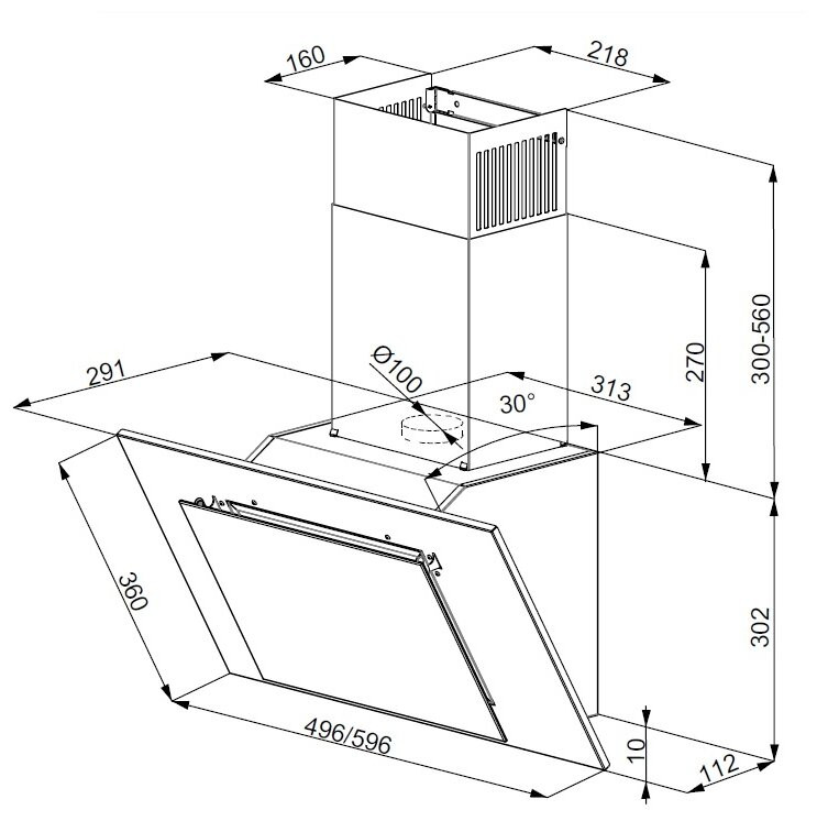 Вытяжка Weissgauff Sigma 60 PB BL
