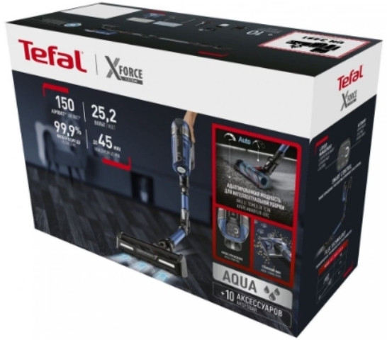Вертикальный пылесос с влажной уборкой Tefal XForce Flex 12.60 Aqua TY98C0WO Вертикальный пылесос с влажной уборкой Tefal XForce Flex 12.60 Aqua TY98C0WO