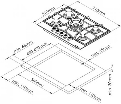 Варочная панель Kuppersberg FS 73 X Варочная панель Kuppersberg FS 73 X