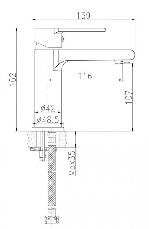 Умывальник Cersanit Carina 60В S-UM-CAR60/1 + 63020