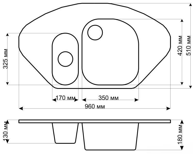 Кухонная мойка Gerhans E02 (White)