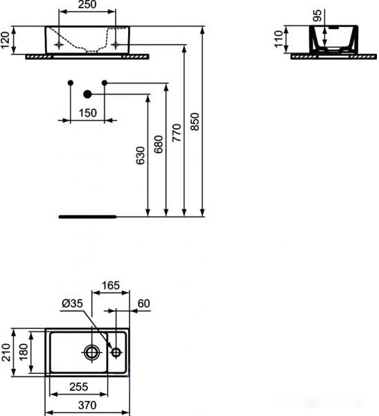 Умывальник Ideal Standard Tempo E211201 Умывальник Ideal Standard Tempo E211201
