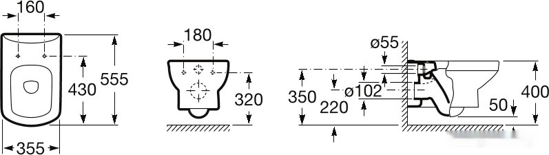 Унитаз Roca Dama Senso 346517000+ZRU9000040 с крышкой