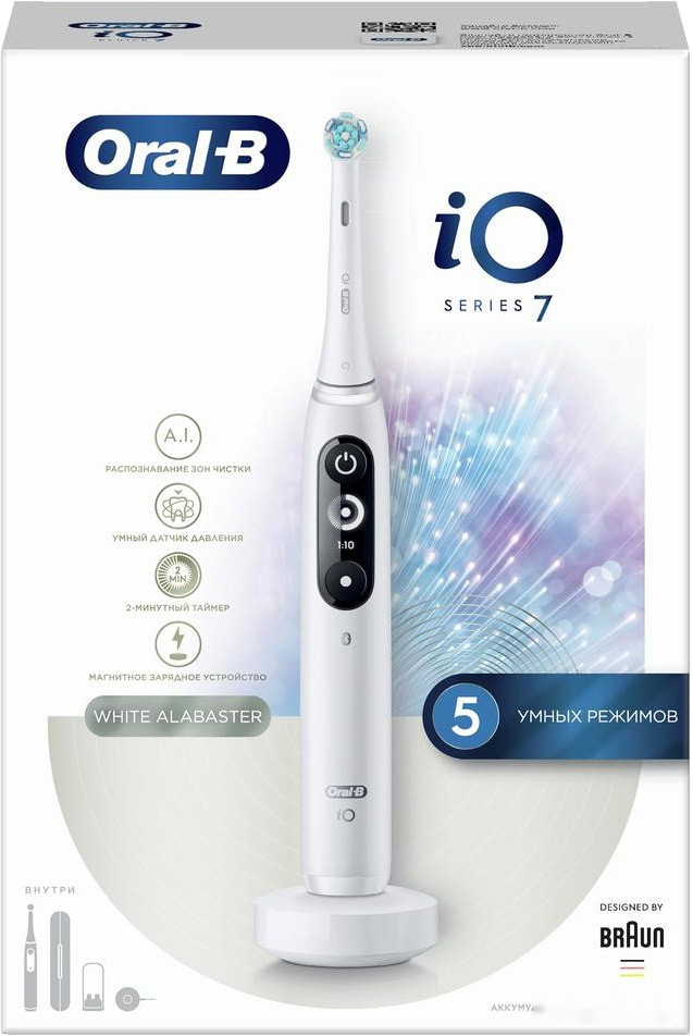 Электрическая зубная щетка Oral-B iO 7 (белый)