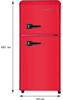 Холодильник с верхней морозильной камерой HARPER HRF-T120M (красный)