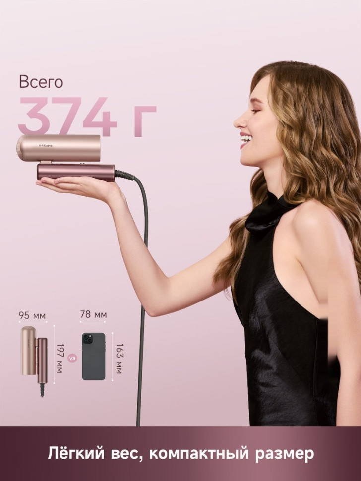 Фен Dreame Hairdryer Pocket Aura Pink AZP20A (розовый)