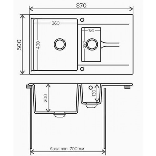 Кухонная мойка Polygran Brig-870 (серый 14) Кухонная мойка Polygran Brig-870 (серый 14)