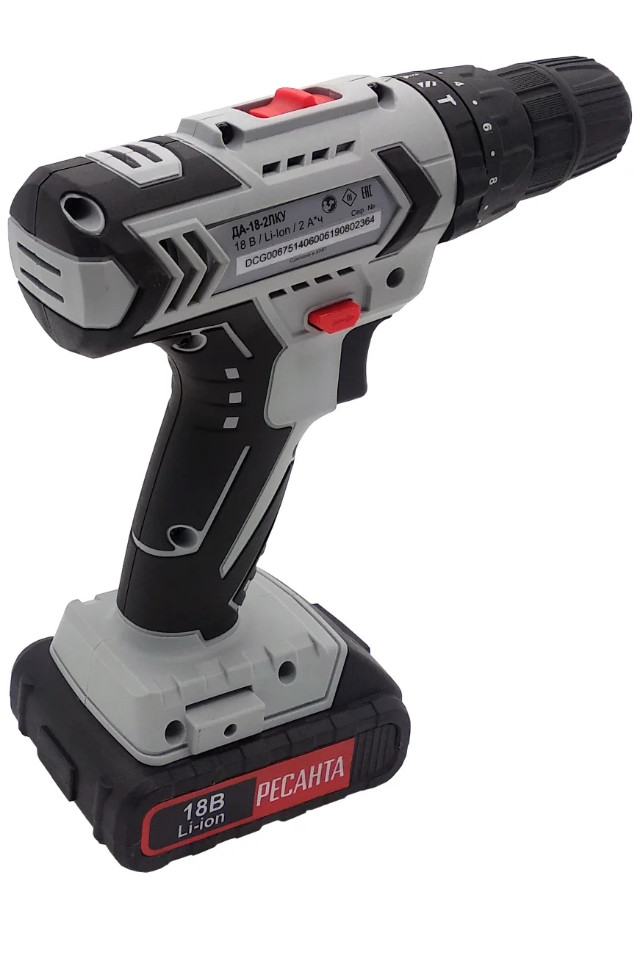 Ударная дрель-шуруповерт Ресанта ДА-18Л-2ЛК-У (с 2-мя АКБ, кейс)