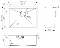 Кухонная мойка Zorg INOX RX-5844
