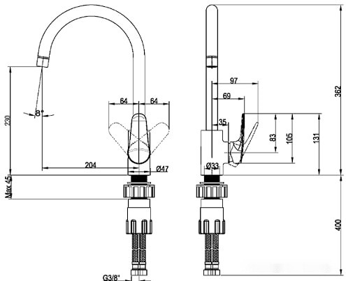 Смеситель Villeroy & Boch O.novo Start TVK10510111061