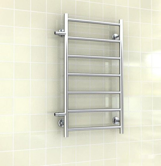 Полотенцесушитель Ростела Виктория боковое подключение 1" 8 перекладин 80 см Полотенцесушитель Ростела Виктория боковое подключение 1" 8 перекладин 80 см