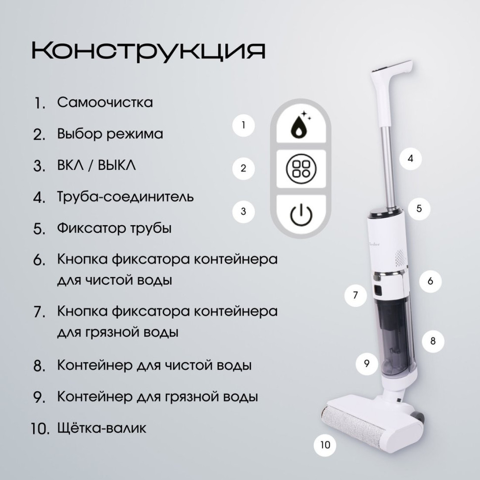 Вертикальный моющий пылесос Tesler Pure Storm WD-7200