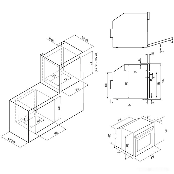 Духовой шкаф Krona Astro 60 BL