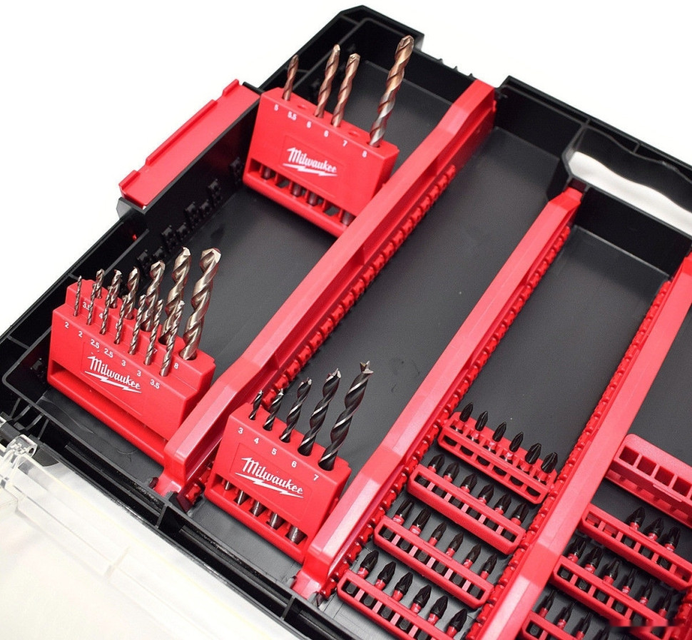 Набор оснастки Milwaukee 4932464145 (100 предметов) Набор оснастки Milwaukee 4932464145 (100 предметов)