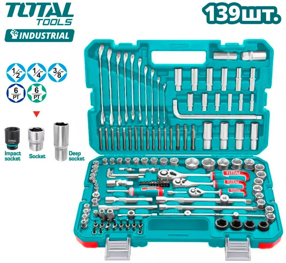 Универсальный набор инструментов Total THKTHP21396 (139 предметов)