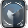 Умные часы Apple Watch Series 9 45 мм (алюминиевый корпус, серебристый/грозовой синий, спортивный силиконовый ремешок S/M)
