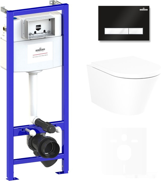 Унитаз Lavinia Boho Relfix Biore Compacto Rimless 6 в 1 75110140 (черный пластик)