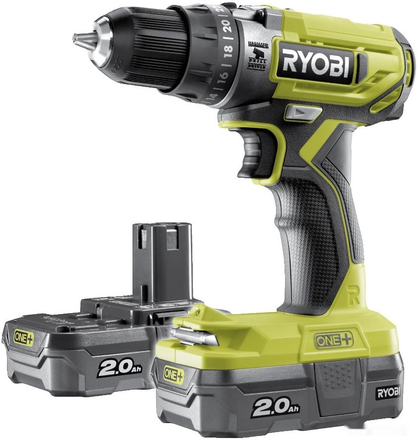 Ударная дрель-шуруповерт Ryobi R18PD2-220S 5133004459 (с 2-мя АКБ, сумка)