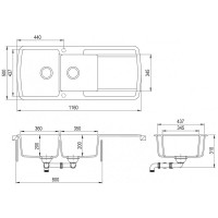 Кухонная мойка AquaSanita Lira SQL 201 120 AW cerrus