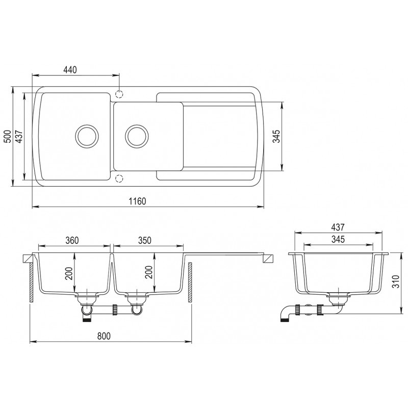 Кухонная мойка AquaSanita Lira SQL 201 120 AW cerrus Кухонная мойка AquaSanita Lira SQL 201 120 AW cerrus
