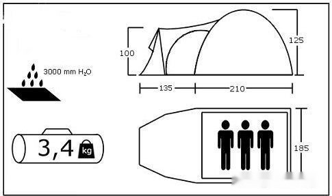 Палатка Acamper Monsun 3 (небесно-голубой) Палатка Acamper Monsun 3 (небесно-голубой)