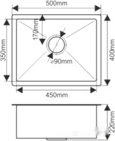 Кухонная мойка Melana ProfLine H5040 (сатин, глубина 22 см, сталь 3 мм)