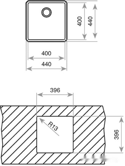 Кухонная мойка Teka Be Linea RS15 40.40 Кухонная мойка Teka Be Linea RS15 40.40