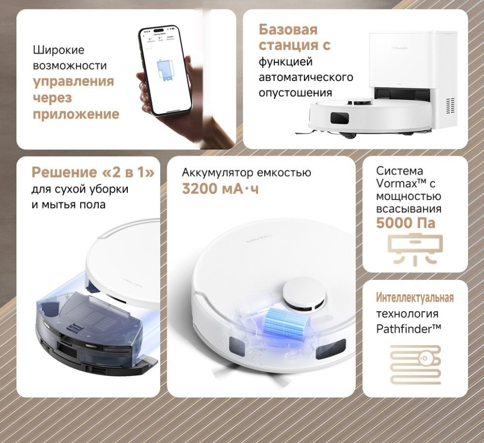 Робот-пылесос Dreame Trouver Robot Vacuum E20 Plus RLE12GD (евровилка, белый) Робот-пылесос Dreame Trouver Robot Vacuum E20 Plus RLE12GD (евровилка, белый)