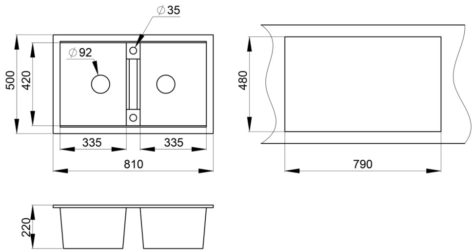 Кухонная мойка Granula 8101 черный Кухонная мойка Granula 8101 черный