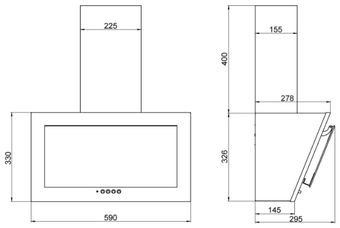 Вытяжка Elikor Коралл 60П-430-К3Д черный/черн.стекло Вытяжка Elikor Коралл 60П-430-К3Д черный/черн.стекло