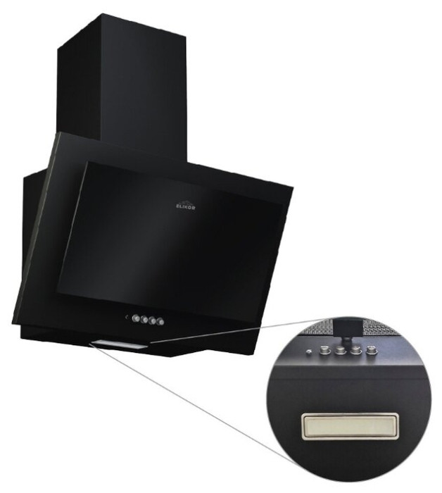 Вытяжка Elikor Коралл 60П-430-К3Д черный/черн.стекло Вытяжка Elikor Коралл 60П-430-К3Д черный/черн.стекло