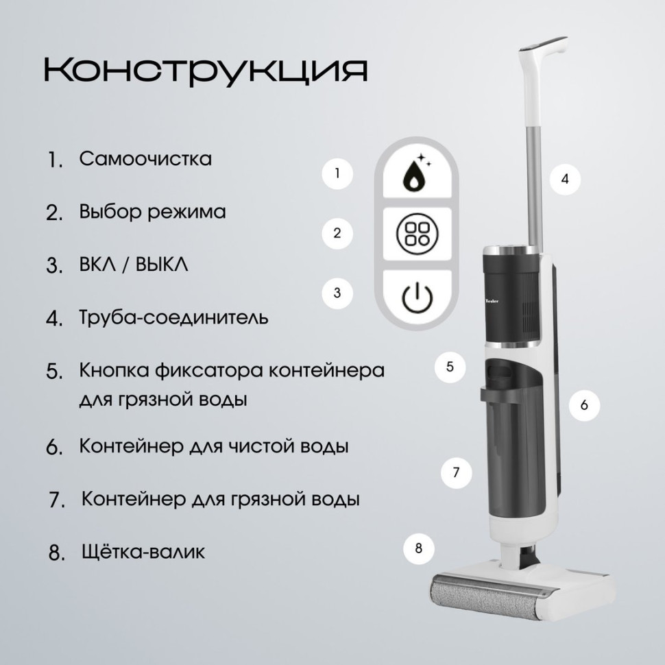 Вертикальный моющий пылесос Tesler Pure Storm WD-7500